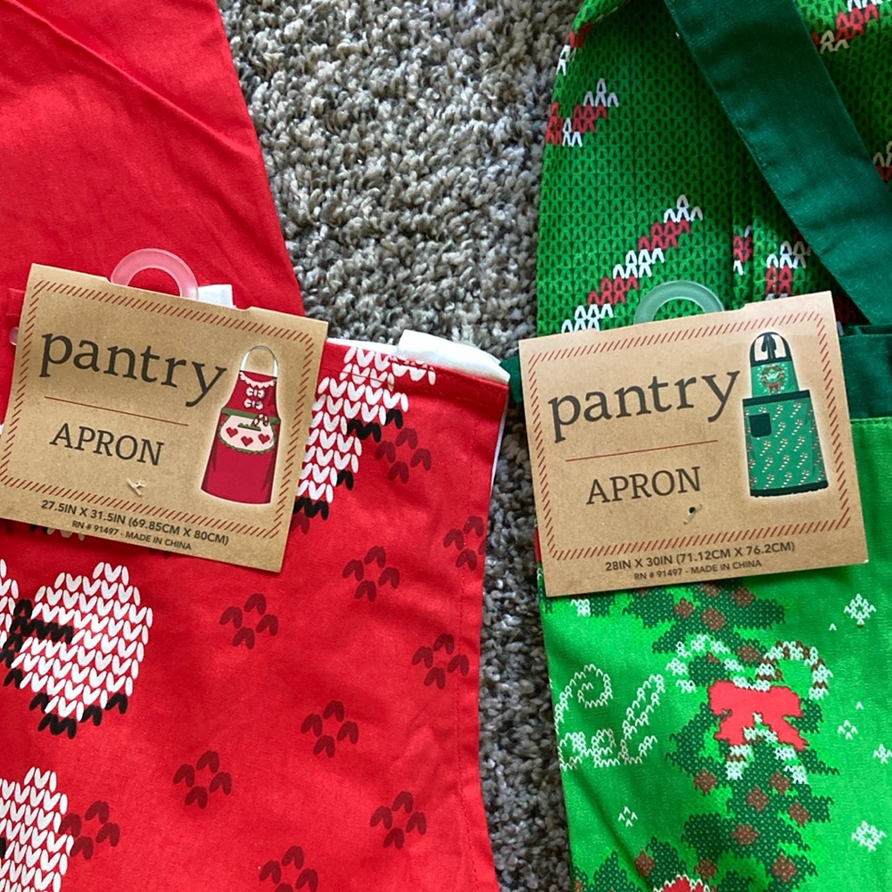 Pantry Apron Christmas lot of 2 NWT